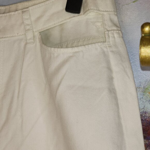 White Future Collective High-Waisted Straight Leg Jeans with cutout front pocket - Picture 4 of 8